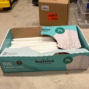 Bolsius White Tapered Dinner Candles - 35